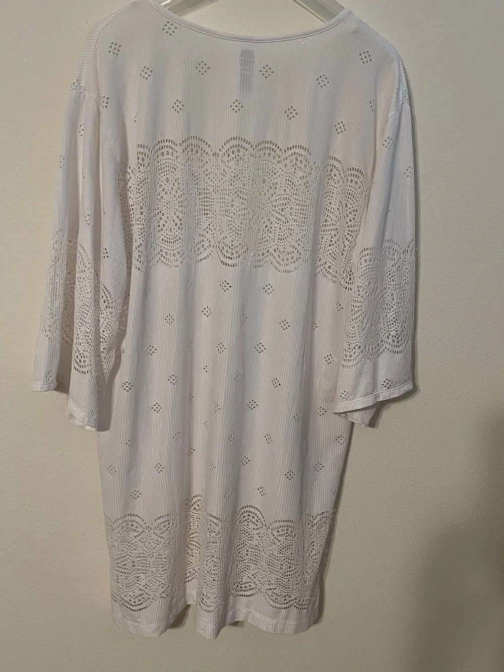Dotti Beach Cover-Up White V-Neck Tie-Front
